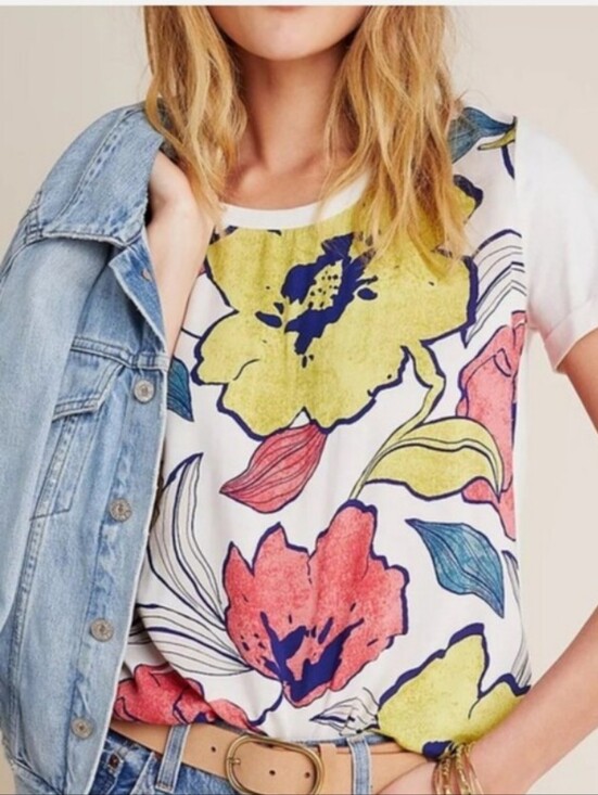Anthropologie Tops - By Anthropologie Floria Short Sleeve Tee S
